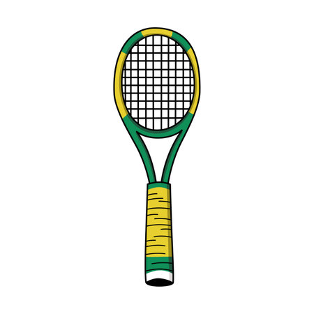 tennis racket icon over white background. colorful design. vector illustrationのイラスト素材