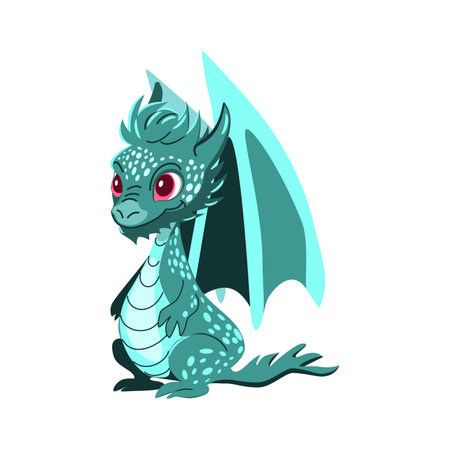 Cute cartoon dragon character vector Illustration isolated on a white background.のイラスト素材