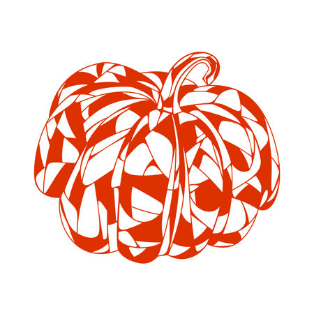 Pumpkin in stained glass style Halloween season decoration and celebration theme. Isolated design. Vector illustrationのイラスト素材