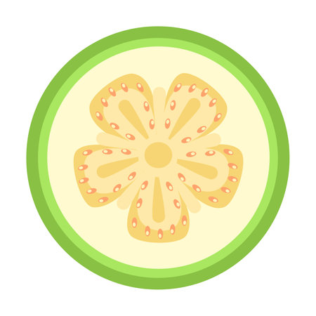 Guava slice in flat technique vector illustrationのイラスト素材