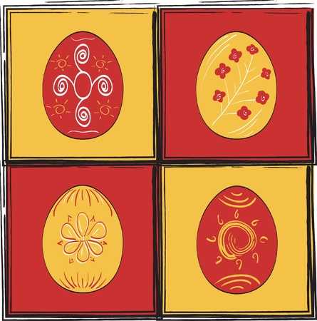 Icon set of Easter eggsのイラスト素材