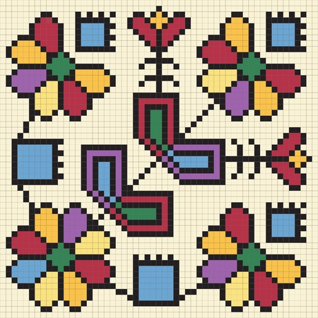 Ukrainian ethnic seamless ornament, #67, vectorのイラスト素材