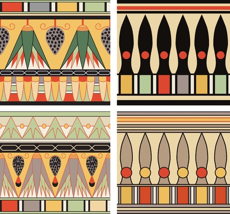 Set of ancient egyptian ornament, vector, seamless patternのイラスト素材