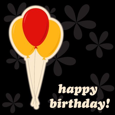 Happy birthday colorful greeting card, vector illustrationのイラスト素材