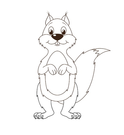 Smiling cartoon squirrel, vector illustration  のイラスト素材