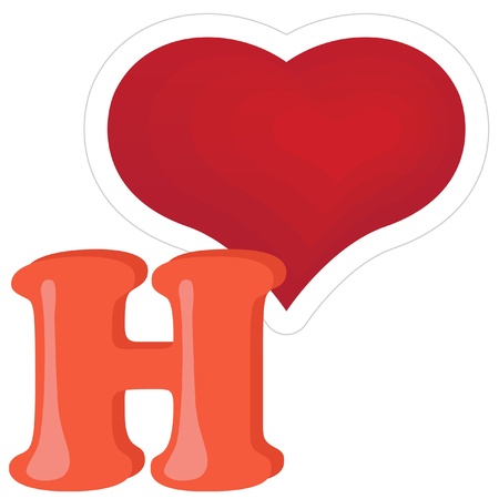 Alphabet for kids, letters Hのイラスト素材