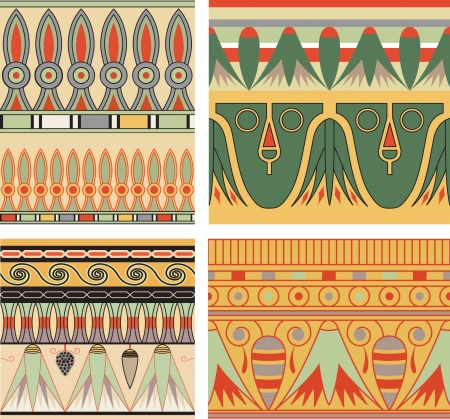 Set of ancient egyptian ornament, seamless pattern.のイラスト素材