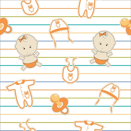 Cute baby background, seamless pattern, のイラスト素材