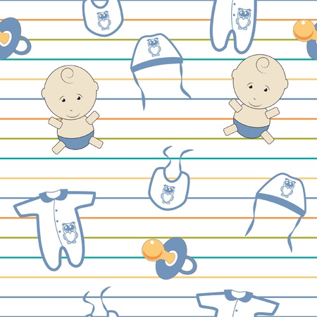 Cute baby background, seamless pattern,のイラスト素材