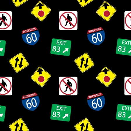 background with  road signs, seamless patternのイラスト素材