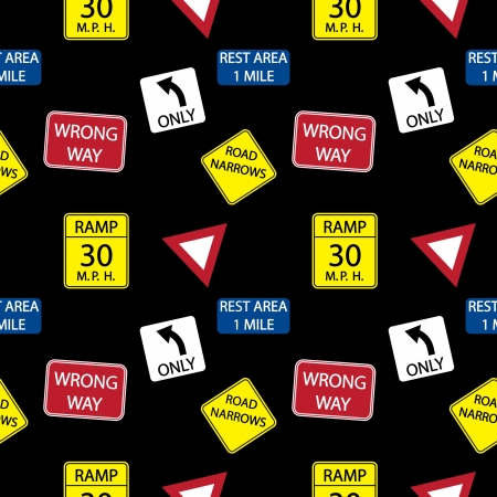background with  road signs, seamless patternのイラスト素材