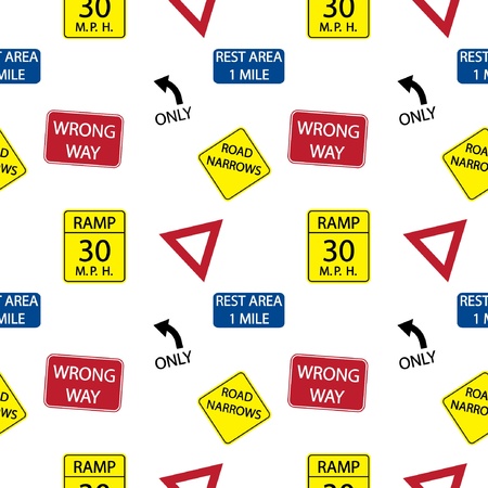 background with  road signs, seamless patternのイラスト素材
