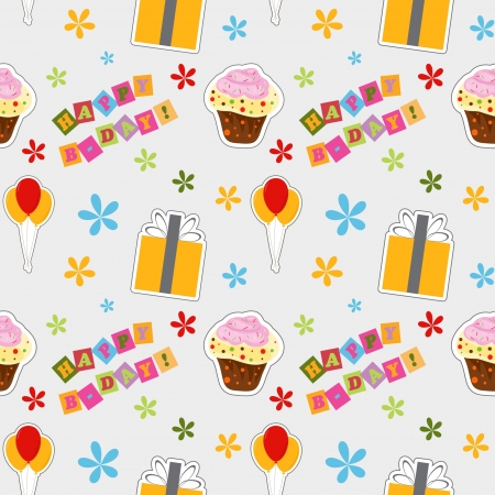 happy birthday background , seamless patternのイラスト素材
