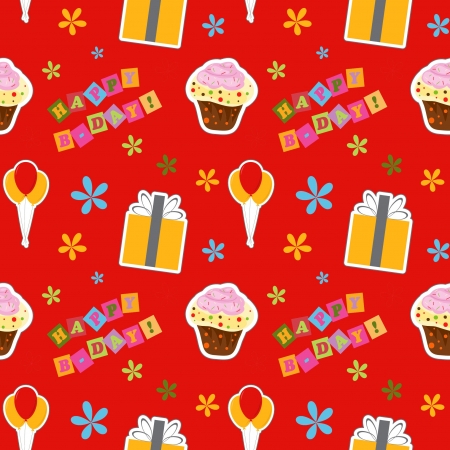 happy birthday background , seamless patternのイラスト素材