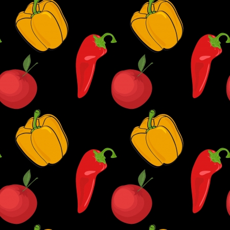 summer background with vegetables, seamless patternのイラスト素材