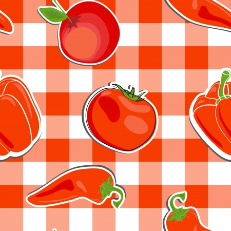 summer background with  vegetables, seamless patternのイラスト素材