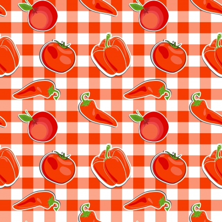 summer background with  vegetables, seamless patternのイラスト素材