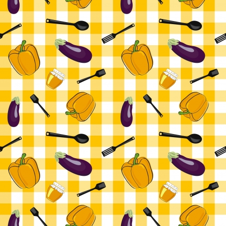 summer background with  vegetables, seamless patternのイラスト素材