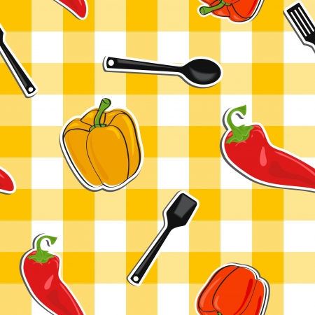 summer background with  vegetables, seamless patternのイラスト素材
