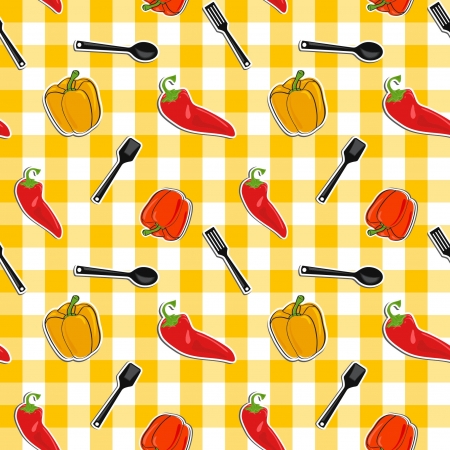 summer background with  vegetables, seamless patternのイラスト素材