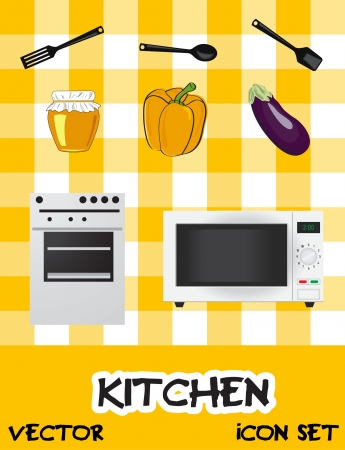 Icon set of kitchen  appliances,のイラスト素材