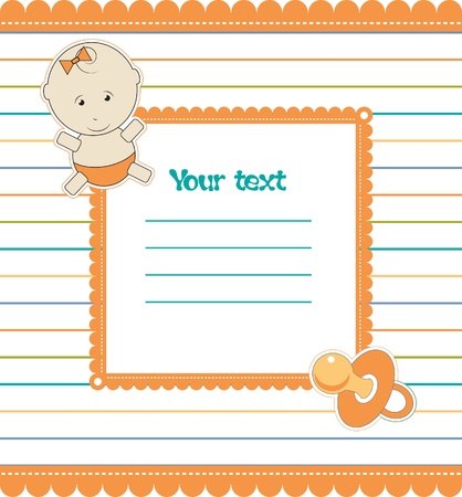 Colorful background with baby-girl and pacifier,のイラスト素材