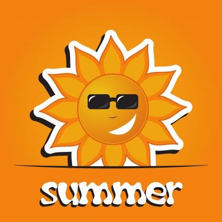 Pretty summer background with sunのイラスト素材