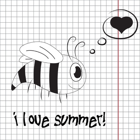 Pretty summer background with giraffeのイラスト素材