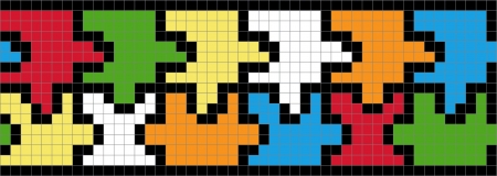 Seamless pattern of many-colored puzzle, vectorのイラスト素材