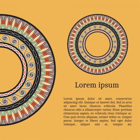 Frame template for cards, invitations, banners. You can place any text here. Invitation card with egyptian national pattern, vectorのイラスト素材