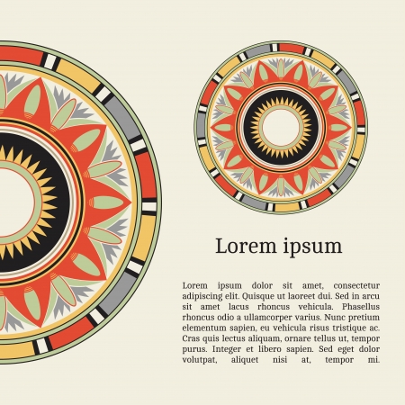 Frame template for cards, invitations, banners. You can place any text here. Invitation card with egyptian national pattern, vectorのイラスト素材