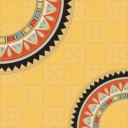 Frame template for cards, invitations, banners. You can place any text here. Invitation card with egyptian national pattern, vector, eps10のイラスト素材