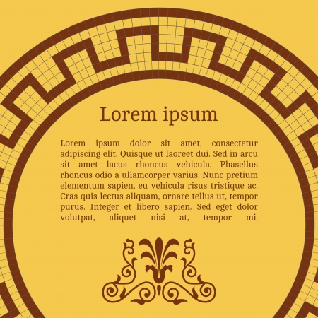 Frame template for cards, invitations, banners. You can place any text here. Invitation card with greek national pattern, vectorのイラスト素材