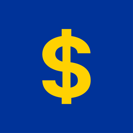 Simple dollar icon in flat style. Dollar sign, money pictogram, banking design. Vector illustration