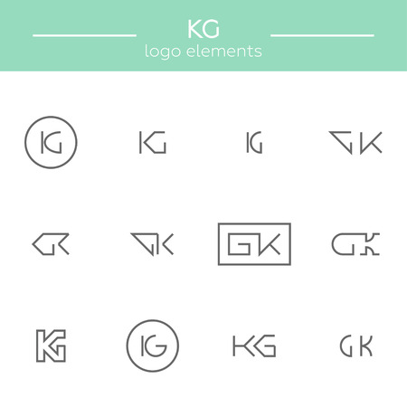 Vector monogram of K and G letters. Template for logo of an architector or other occupationの写真素材