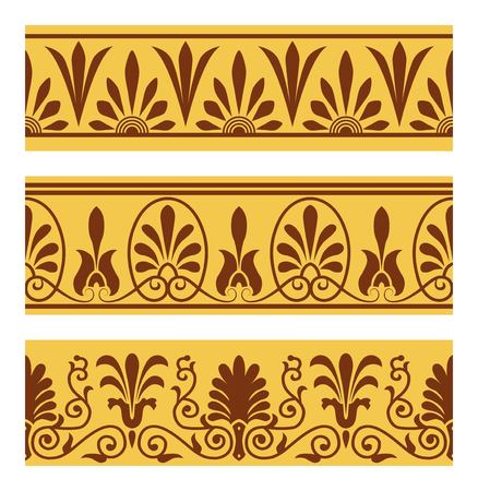 set of national greek seamless ornaments patternsのイラスト素材