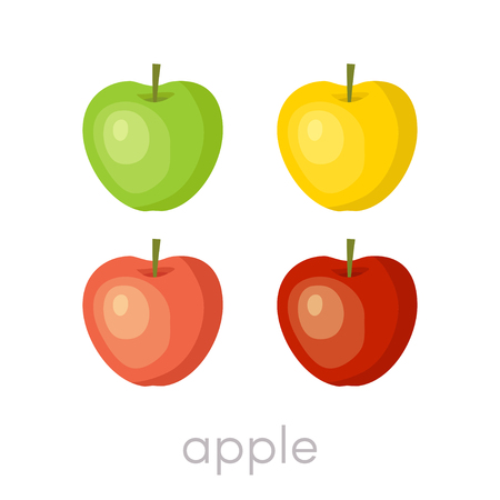 Flat apple icons. Vector illustration of a cartoon simple applesのイラスト素材