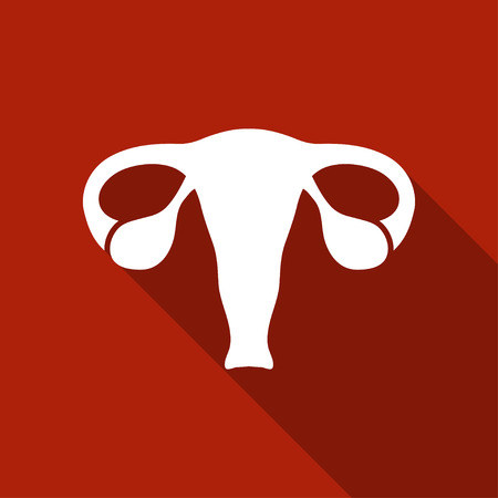 Uterus icon. Simple vector illustration of an uterine in flat styleのイラスト素材