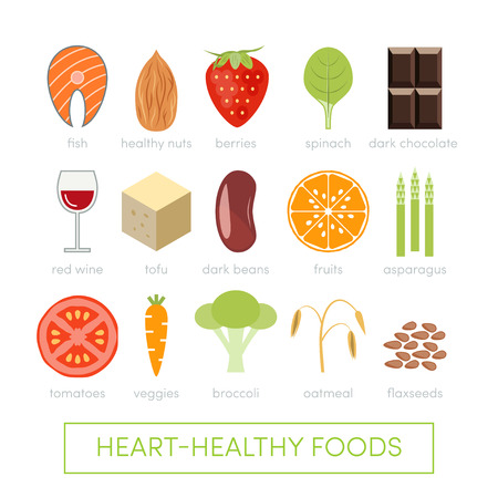 Vector foods that are good for the heartのイラスト素材