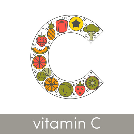 Letter C symbolizing vitamin C conceptのイラスト素材