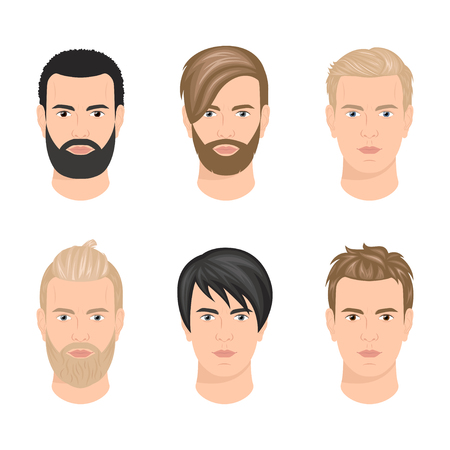 Man with various haircutsのイラスト素材