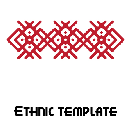 Ethnic template for cards, invitations, banners with Ukrainian national pattern, Vector illustration.のイラスト素材