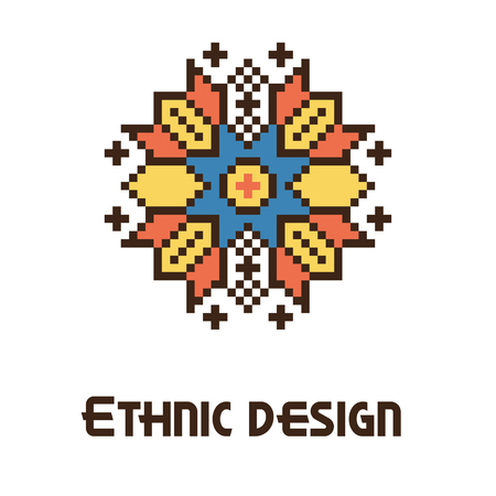Ethnic template for cards, invitations, banners with Ukrainian national pattern, Vector illustration.のイラスト素材