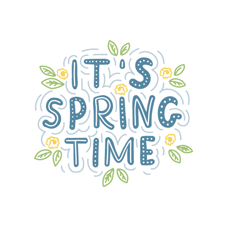 It's springtime lettering phrase vector floral design for t-shirts, cards.のイラスト素材