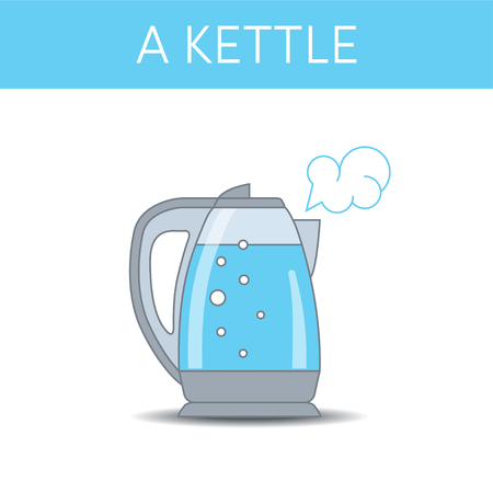 A kettle vector icon in simple cartoon styleのイラスト素材