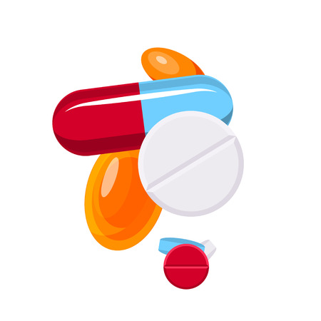Pile of pills, vector icon in flat styleのイラスト素材