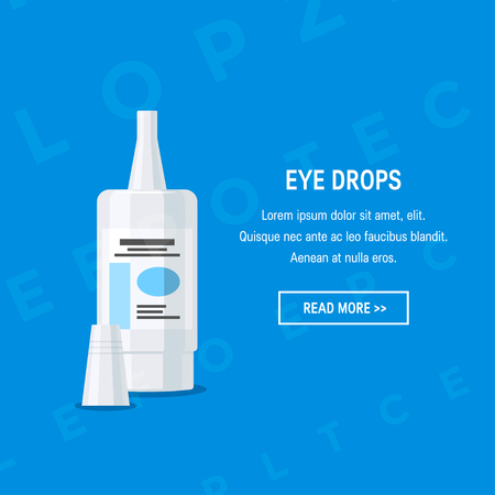Eye Drops Bottles In Flat Style Vector Illustration Web Banner