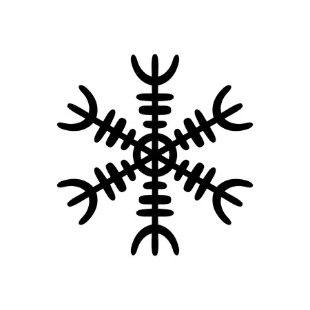 Simple hand drawn icon of a snowflake. Black vector illustration on white backgroundのイラスト素材