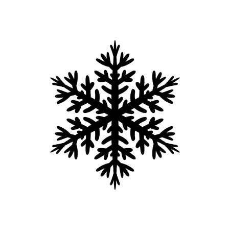 Freehand icon of a snowflake. Simple black vector illustration on white backgroundのイラスト素材