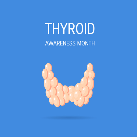Thyroid awareness month concept. Template design with thyroid gland, vectorのイラスト素材